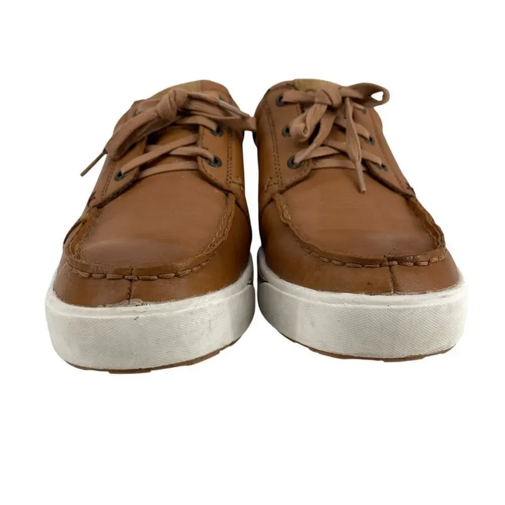 Twisted X Men's Kicks Tan Leather Shoes Size 10.5 Western Rice Husk Nylon Lace